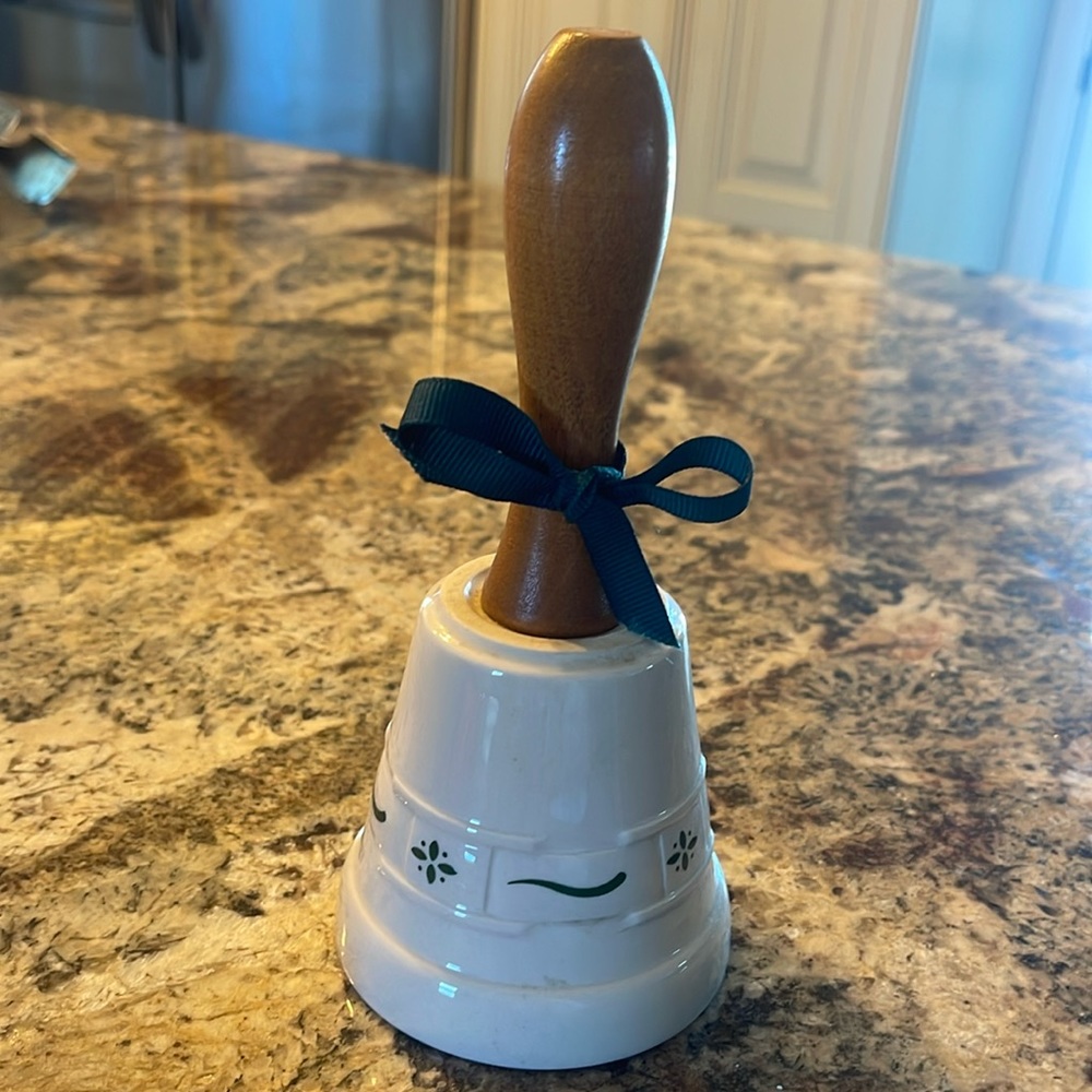 Longaberger green pottery bell